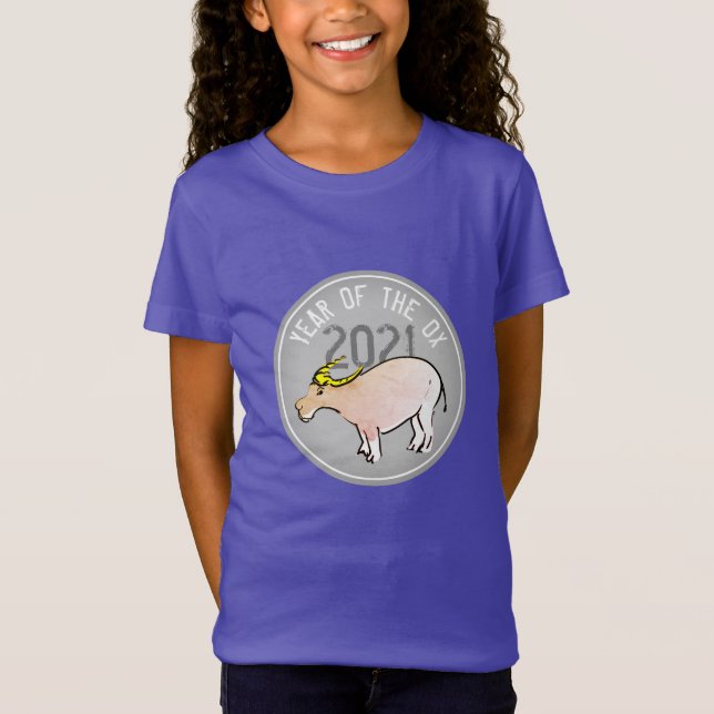 T-Shirt Dessin sur X Nouvel An chinois 2021 T de fille (Devant)