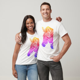 T-shirt Dessin zébré gras et coloré