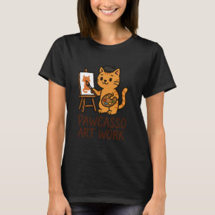 T-shirt Dessinateur d'artiste de chat drôle Professeur d'a