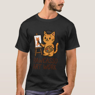 T-shirt Dessinateur d'artiste de chat drôle Professeur d'a