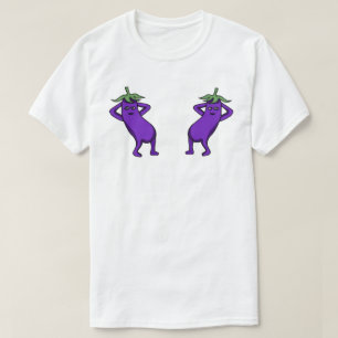 T-shirt Dessins animés dessinés à la main Aubergines migno