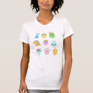 T-shirt Dessins de dessin de monstre coloré très curieux