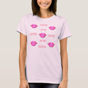 T-shirt Dessus de baiser rose de Spagetti de lèvres