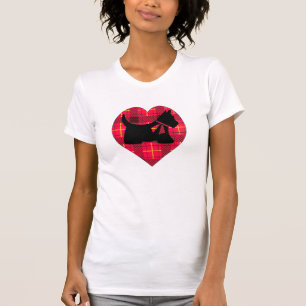 T-shirt Dessus de chien de Scottie de tartan