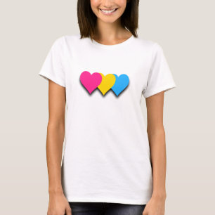 T-shirt Dessus de coeurs de fierté de Pansexuality