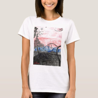 T-shirt Dessus de coucher du soleil de forêt par Julia