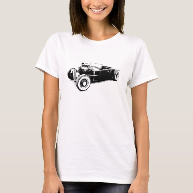 T-shirt dessus de hot rod de dames (Devant)