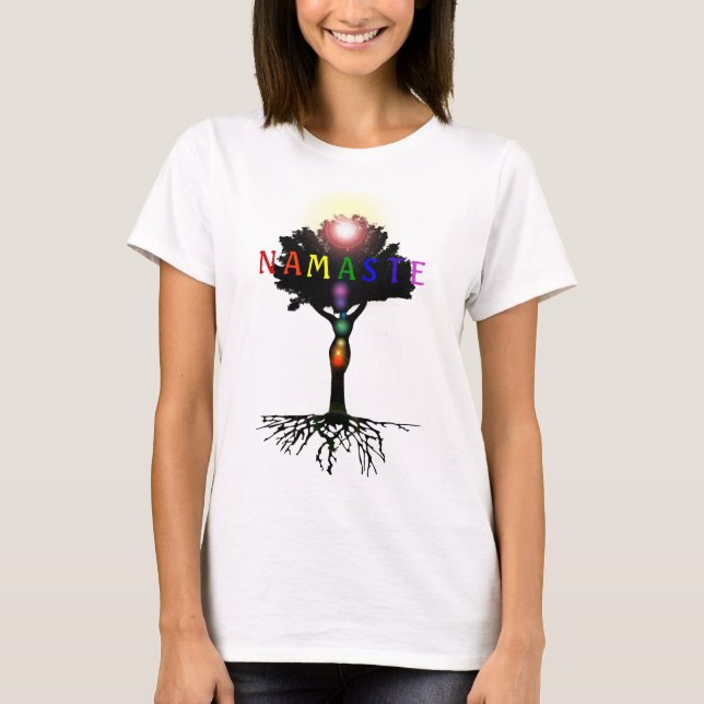T-shirt Dessus de Namaste Chakra (Devant)