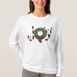 T-shirt Dessus de vacances de joie de Noël des femmes