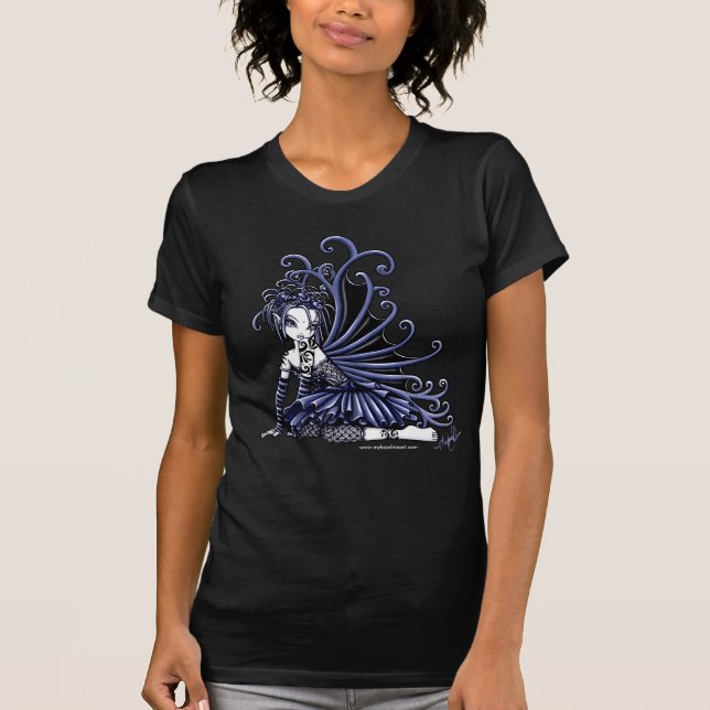 T-shirt Dessus féerique d'art de tatouage bleu de "Sophia" (Devant)