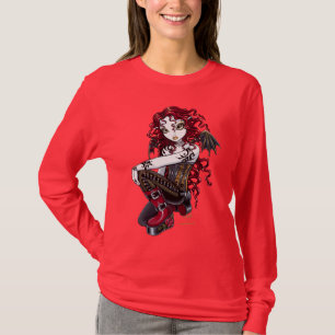 T-shirt Dessus féerique d'art de tatouage gothique de rose