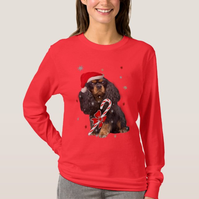 T-shirt Dessus gainé Long du Roi Charles Père Noël Women's (Devant)