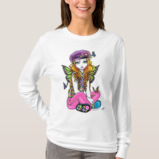 T-shirt Dessus mignon "ensoleillé" de fée de papillon (Devant)