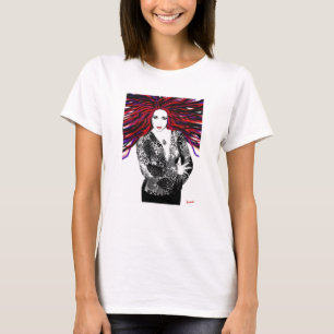 T-shirt Dessus sauvage de Spaghaetti des cheveux de Luna