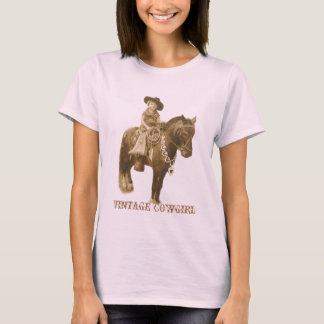 T-SHIRT DESSUS VINTAGE DE DAMES DE COW-GIRL