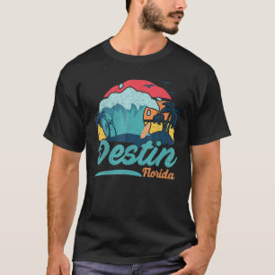 T-shirt Destin Plage Florida Summer Surf Sun Set Palm T