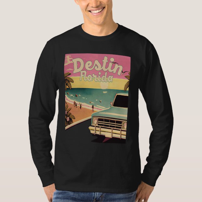 T-shirt Destin Retro Beach Vacation Graphics Destin Florid (Devant)