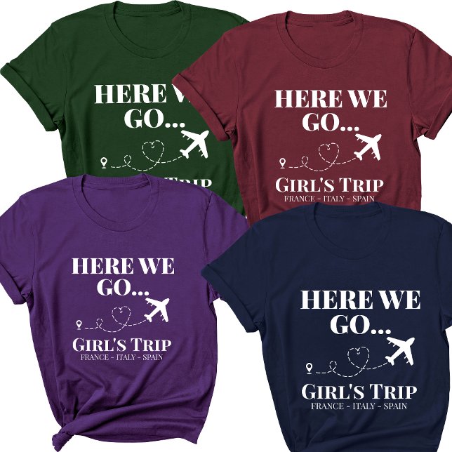 T-shirt Destination Personnalisée Voyage Famille Filles Vo (Créateur téléchargé)