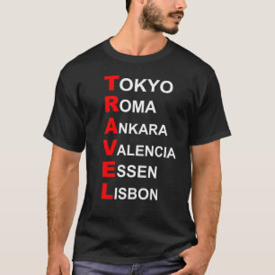 T-shirt destinations de voyage