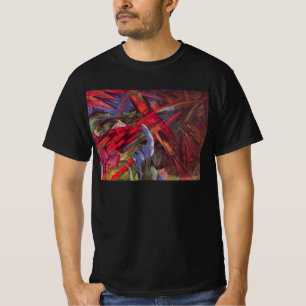 T-shirt Destins des animaux de Franz Marc, Art cubiste vin