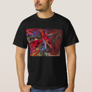 T-shirt Destins des animaux de Franz Marc, Art cubiste vin