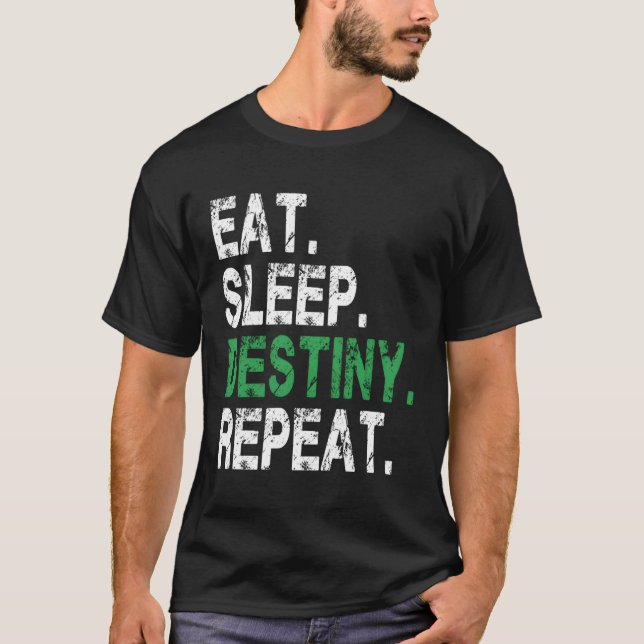 T-shirt Destiny Manger Destin Destinée Répéter Manches Cou (Devant)