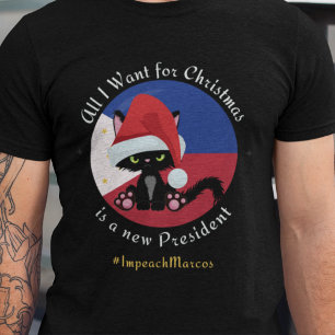 T-shirt Destituer Marcos Tee de Noël Protestation contre l