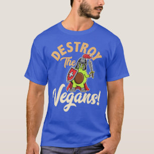 T-shirt Destroy The Vegans, Funny Vegetarian, Fresh Avocad
