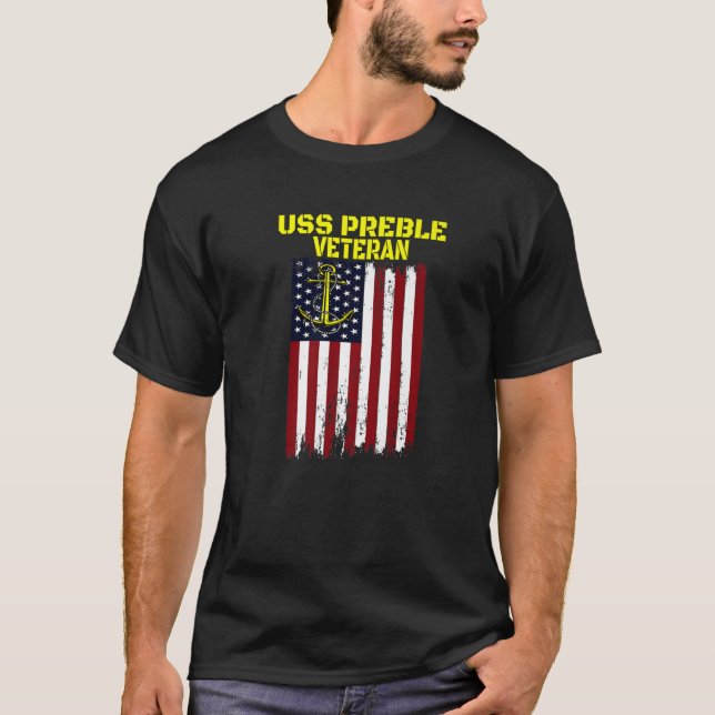 T-shirt Destructeur USS Preble DLG-15 Fête des pères Vétér (Devant)