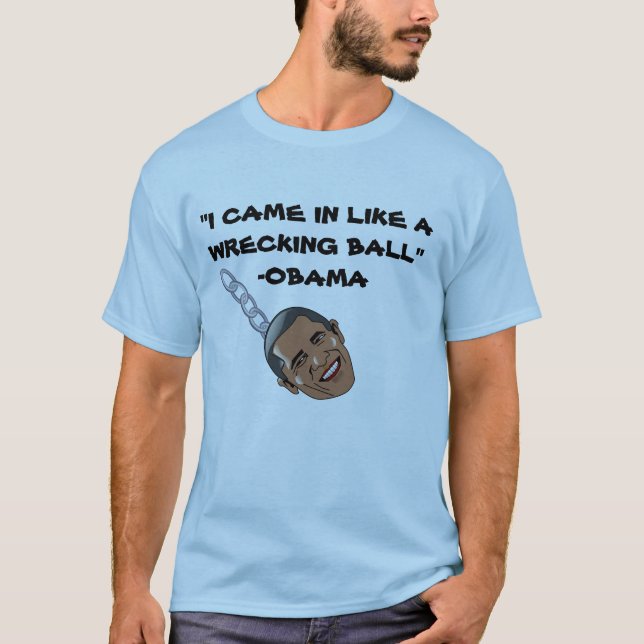 T-shirt Destruction de la chemise d'Obama de boule (Devant)