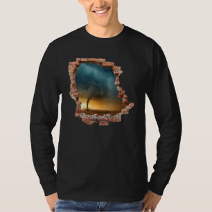 T-shirt Destruction de mur de tempête de tornade Chasseur
