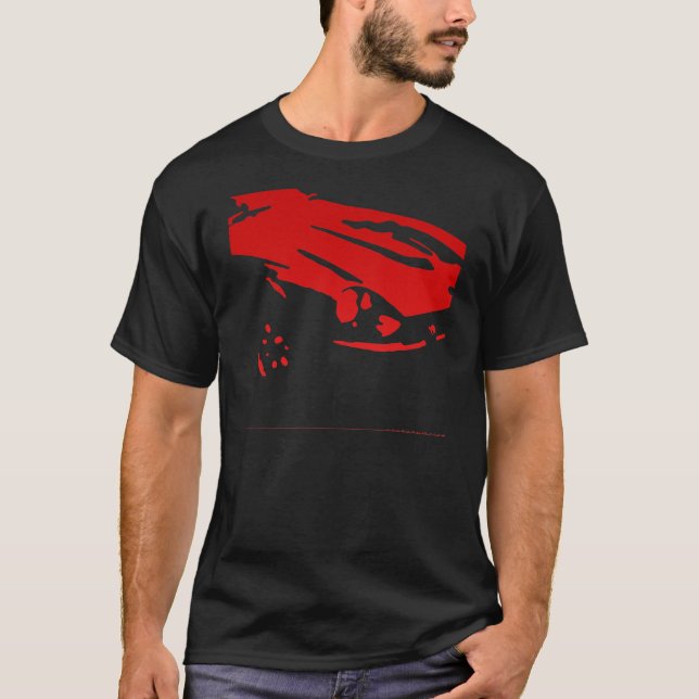 T-shirt Détail de Datsun 240Z - rouge sur la chemise (Devant)