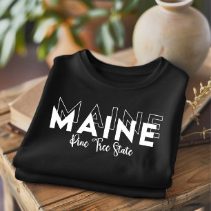 T-shirt d'état tendance Maine Pine Tree