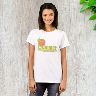 T-Shirt D'Été Plage Soleil Et Arbre