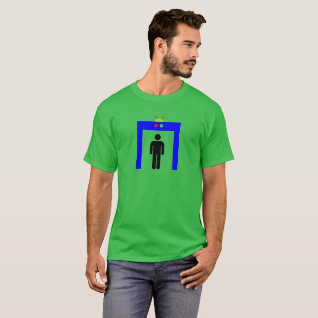 T-shirt détecteur de métal de l'aéroport alarme de sécurit (Devant entier)