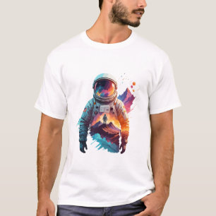 T-shirt Détection spatiale de l'astronaute vectorielle