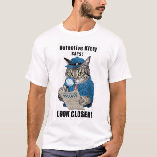 T-shirt Detective Cat Illustration