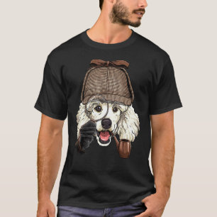 T-shirt Détective Poodle Espion Enquêteur Chiot Animal Poo