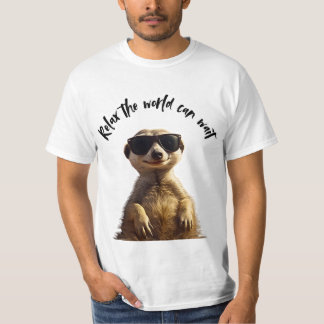 T-shirt Détendez-vous – Le Monde Peut Attendre | Meerkat C