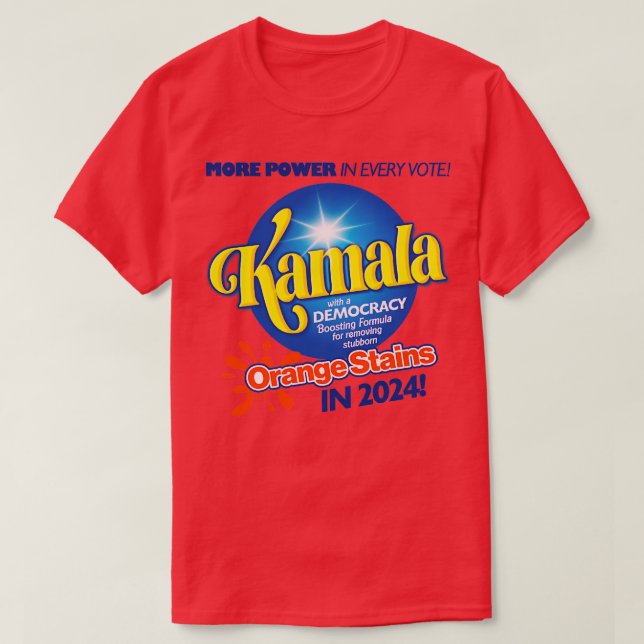 T-shirt Détergent Kamala Pour Enlever Le Stai Orange Têtu (Design devant)
