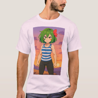 T-shirt Determined Sunset Warrior – Anime Girl Art