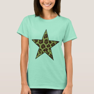T-shirt d'étoile d'empreinte de léopard