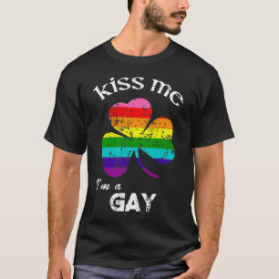 T-shirt Détresse Kiss Me Je suis Gay Chemise St. Patrick's