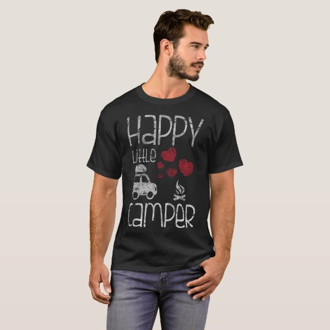 T-shirt Détresse mignonne de camping de Glamping de petit (Devant entier)