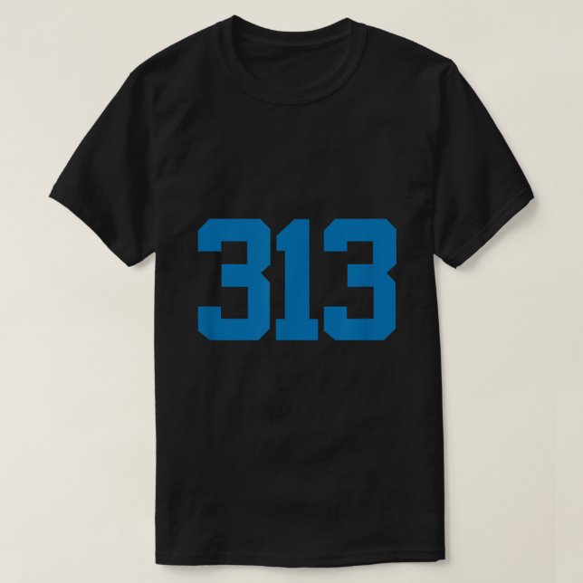 T-shirt Detroit 313 Indicatif régional GRIT Ventilateur sp (Design devant)