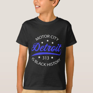 T-shirt Detroit 313 Motor City Mois de l'histoire des Noir