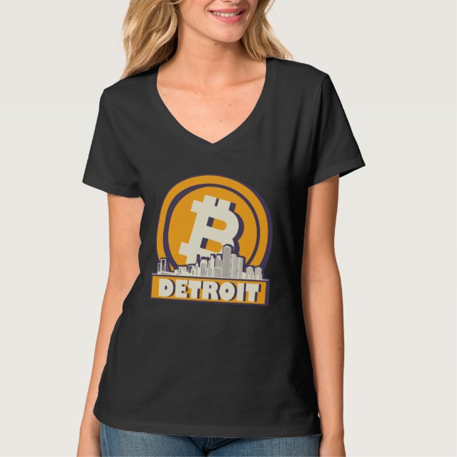 T-shirt Detroit Bitcoin Maximalist  Bitcoin Detroit Skylin (Devant)