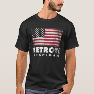 T-shirt Detroit Michigan 4 juillet drapeau américain USA A