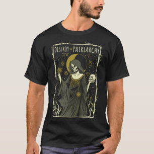 T-shirt Détruisez la carte féministe de décès par Tarot du