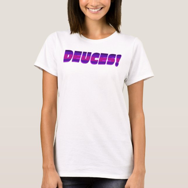 T-shirt Deuces - rose et violet (Devant)